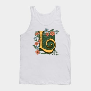 Art Nouveau Letter L, Ornamental Letter L, Art Deco Tank Top